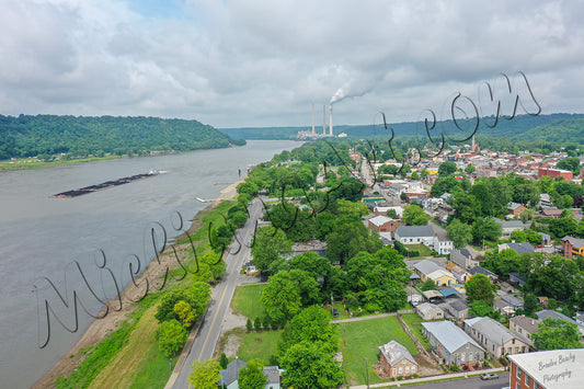 Coal Barge on the Ohio by Madison, IN