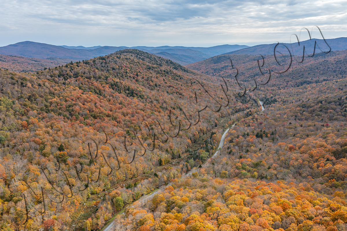 Aerial view of Vermont in the fall